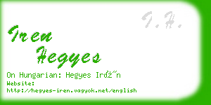 iren hegyes business card